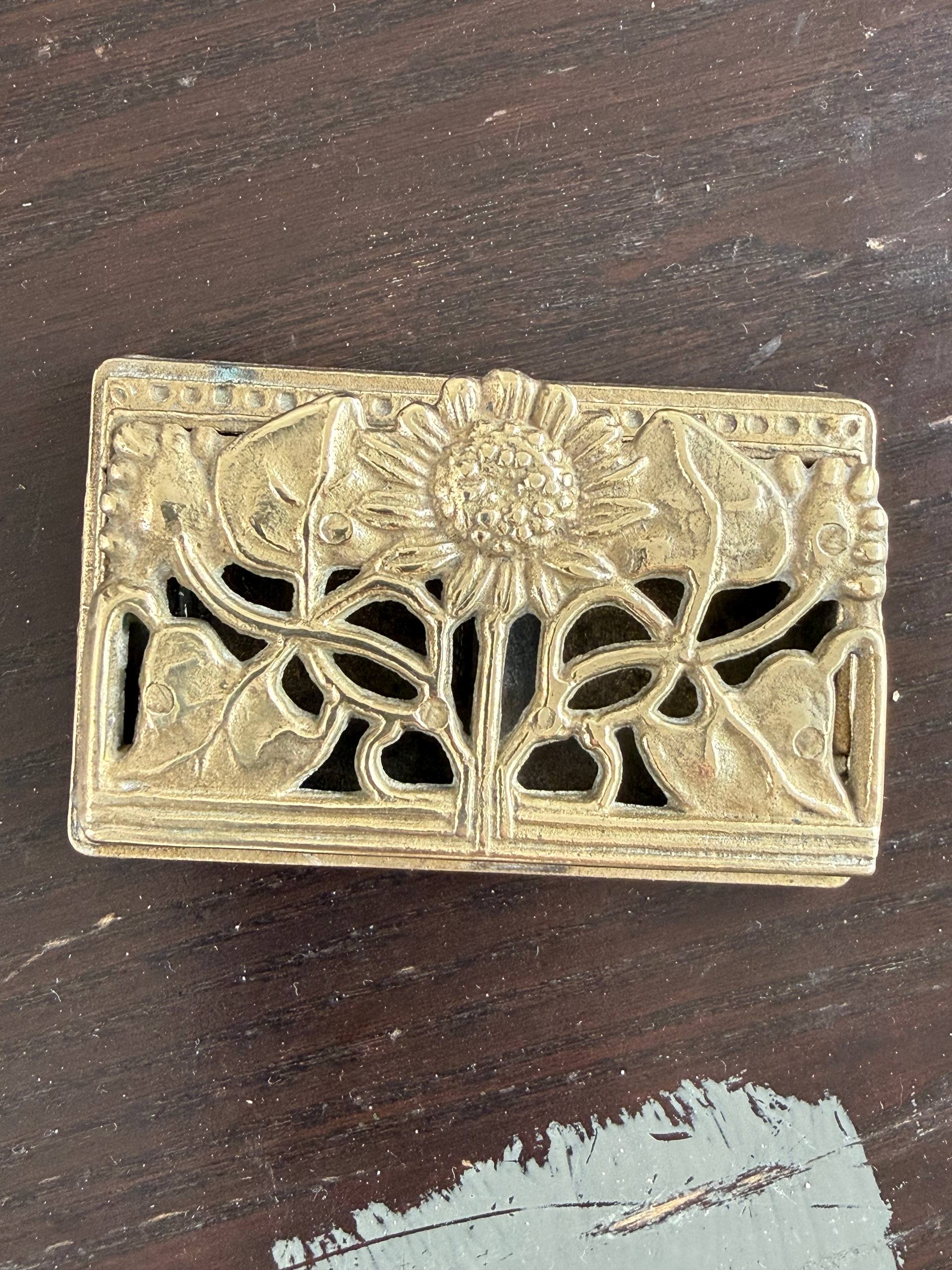 Antique Brass Pill Box